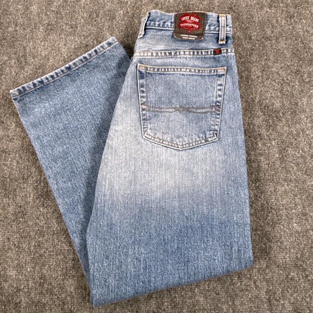 Lucky Brand Lowered Traveler Jeans Mens 31 Made USA 100 Cotton Blue Denim